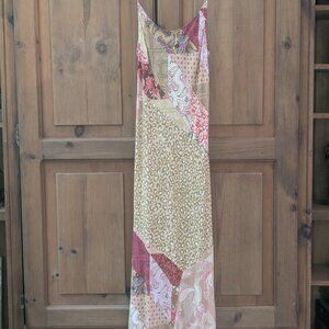 Anthropologie Kachel dress size 6 100% silk paisley cheetah print maxi
